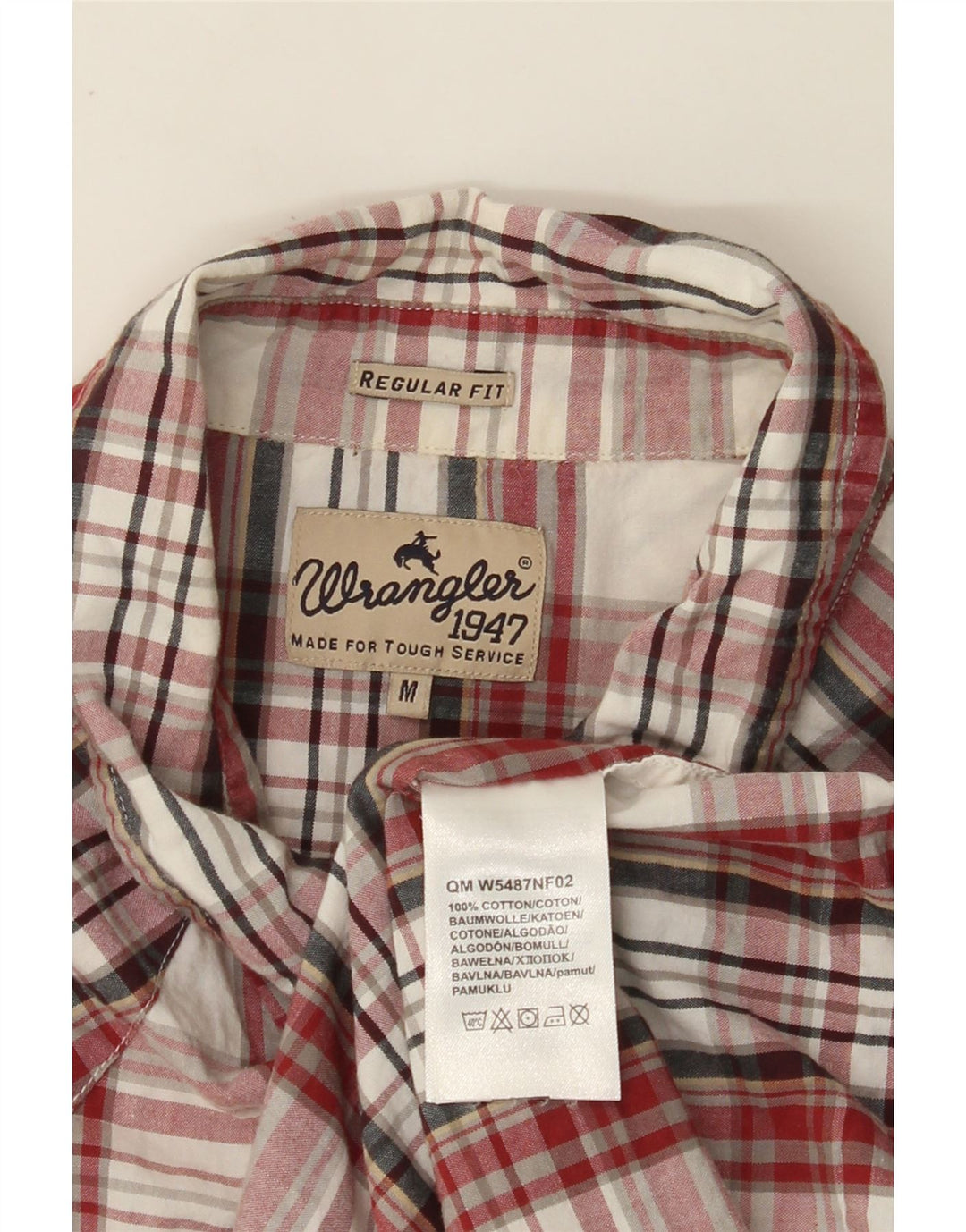Camicia da uomo WRANGLER vestibilità regolare in cotone a quadri rosso medio