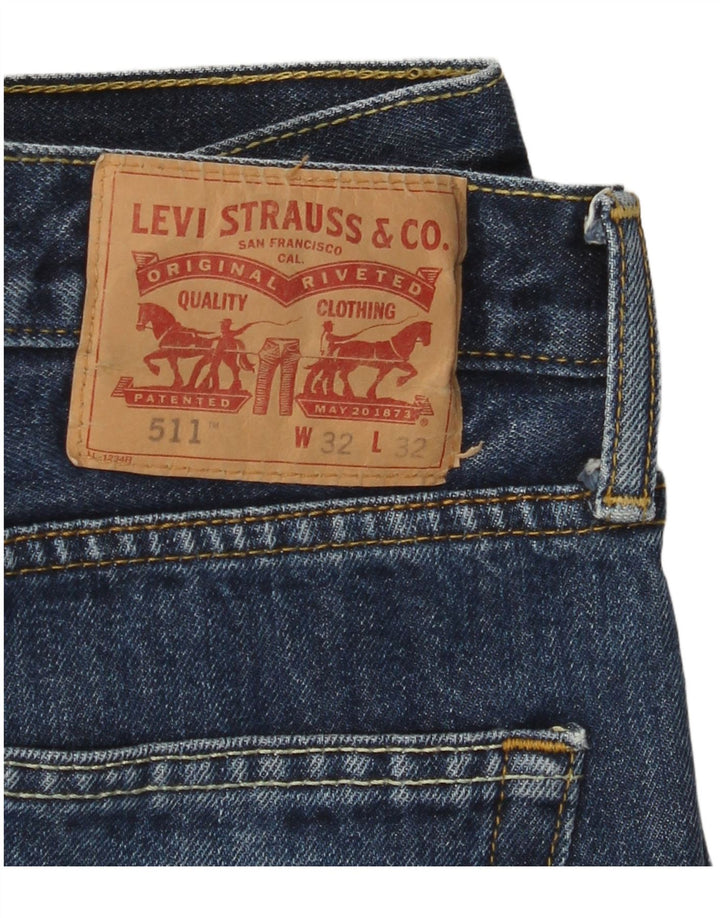 LEVI'S Jeans da uomo 511 slim effetto consumato W32 L29 cotone blu