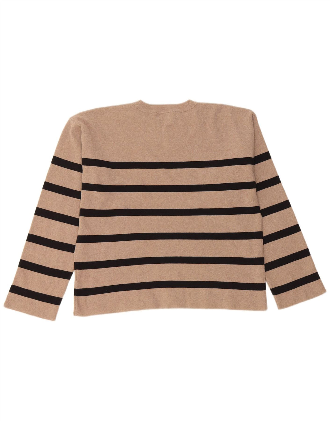 MARKS & SPENCER Maglione maglione girocollo da donna UK 16 Grandi righe beige