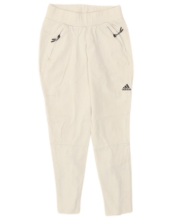 Pantaloni della tuta da donna Adidas UK 4/6 XS Rayon bianco