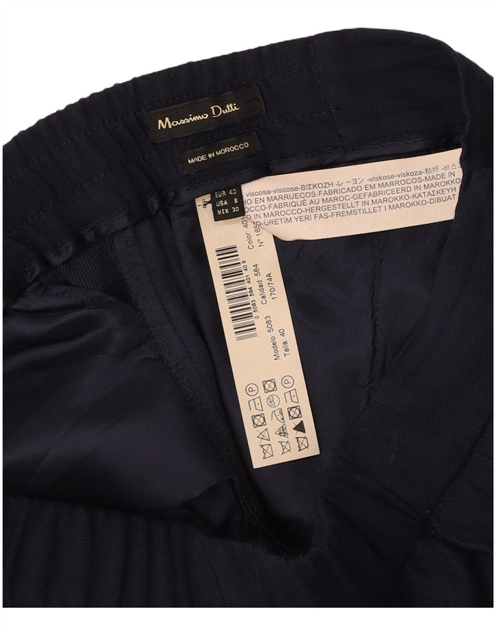Pantaloni chino dritti da donna Massimo Dutti EU 40 medio W30 L29 blu navy