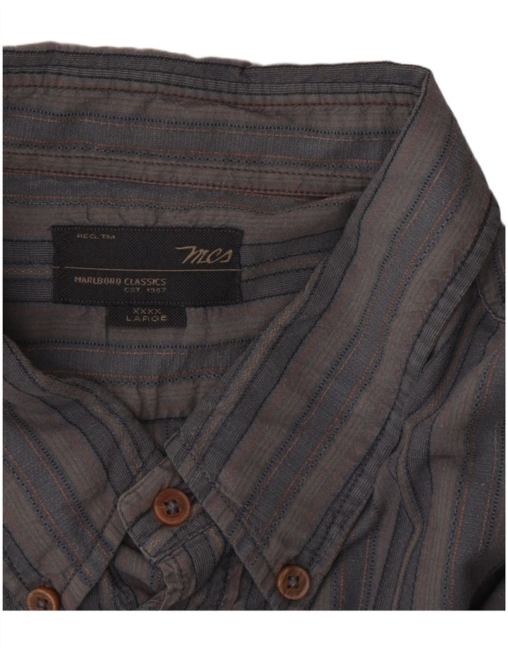 Camicia da uomo Marlboro Classics 4XL a righe blu