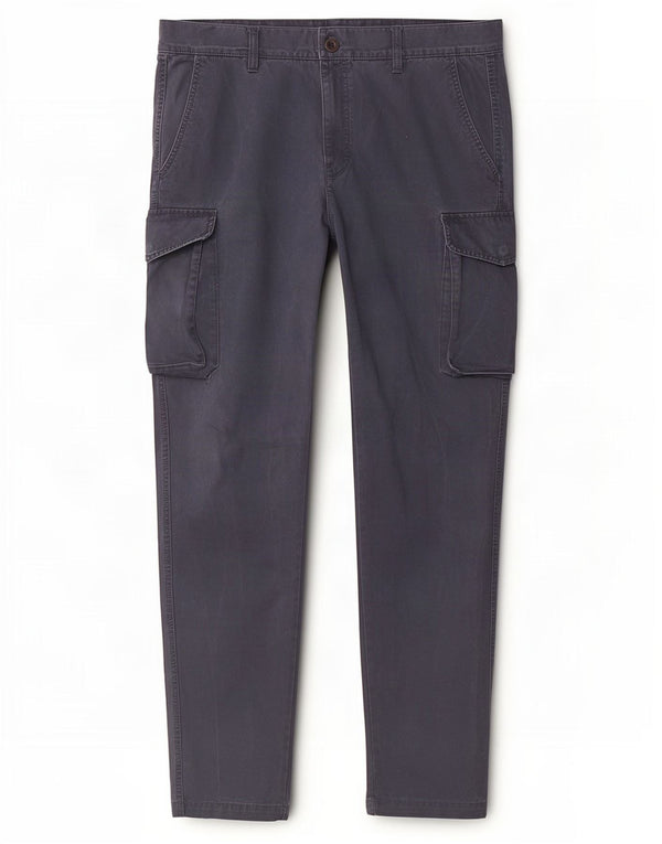 Pantaloni cargo slim da uomo Benetton IT 54 2XL W38 L32 Blu Navy Cotone