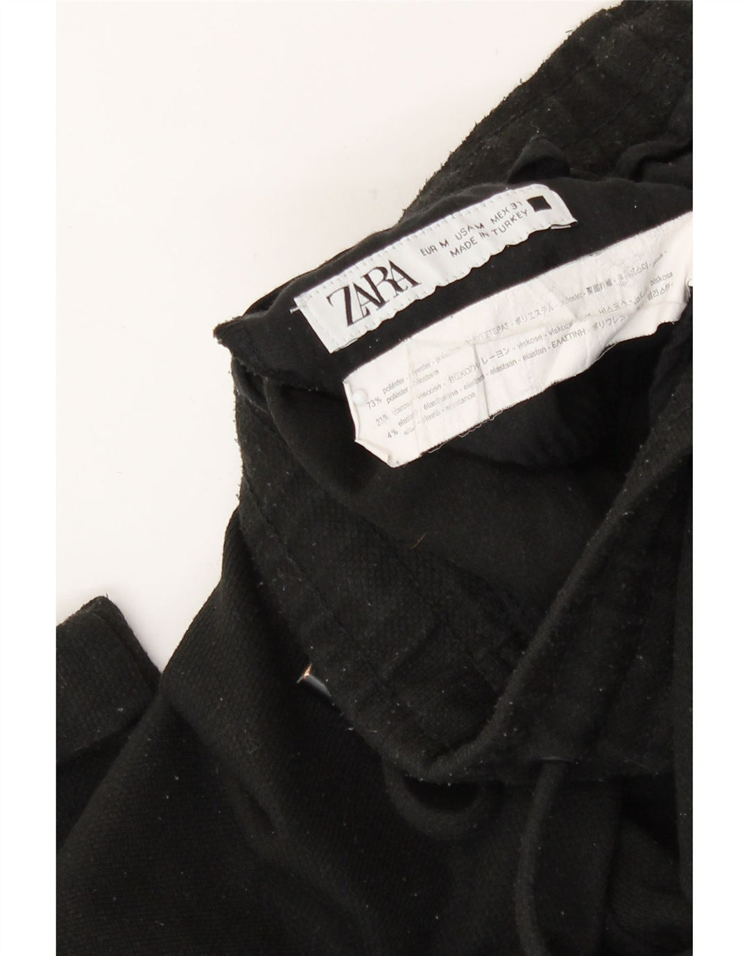 Pantaloni corti da uomo Zara medi W31 L26 poliestere nero