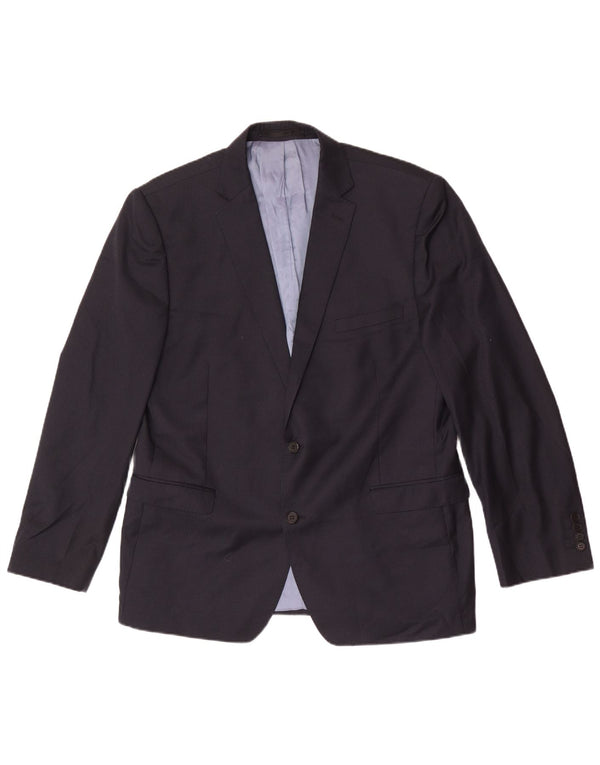 Giacca blazer da uomo a 2 bottoni French Connection UK 44 2XL Lana blu navy