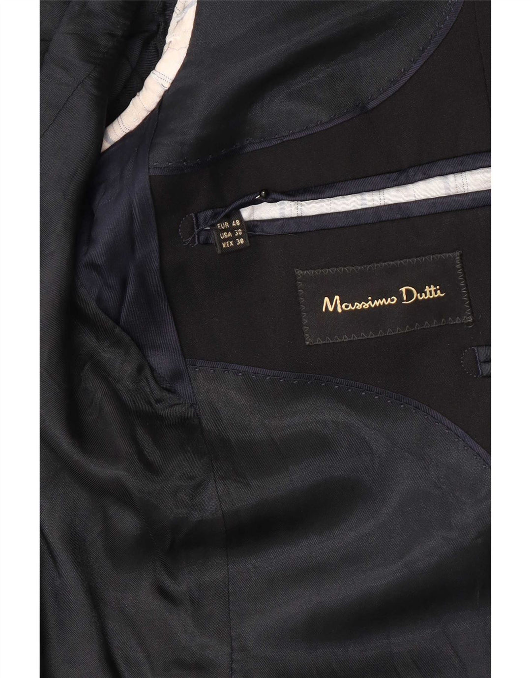 Giacca blazer da uomo a 2 bottoni Massimo Dutti EU 48 lana nera media