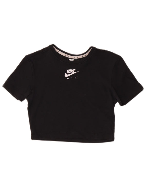 T-shirt grafica corta da donna Nike UK 8 piccola in cotone nero
