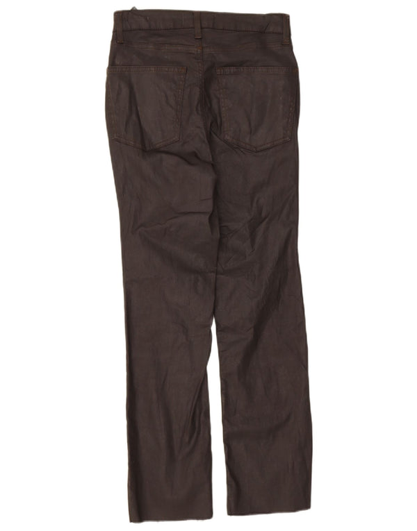 Pantaloni casual dritti cerati da donna Zara EU 34 2XS W24 L25 cotone nero