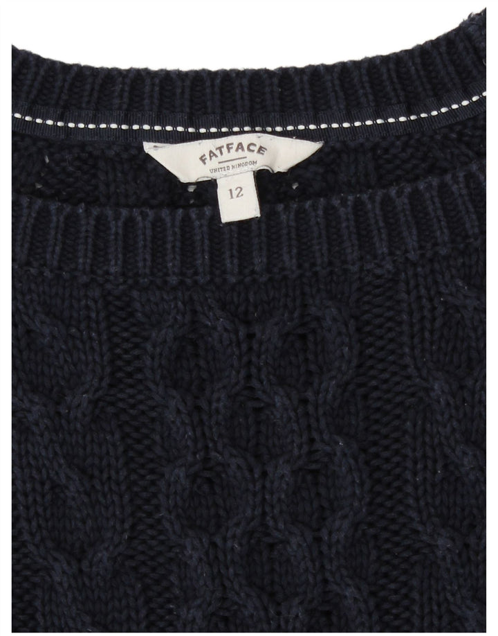Maglione maglione con scollo a barca da donna Fat Face UK 12 Medio Blu navy
