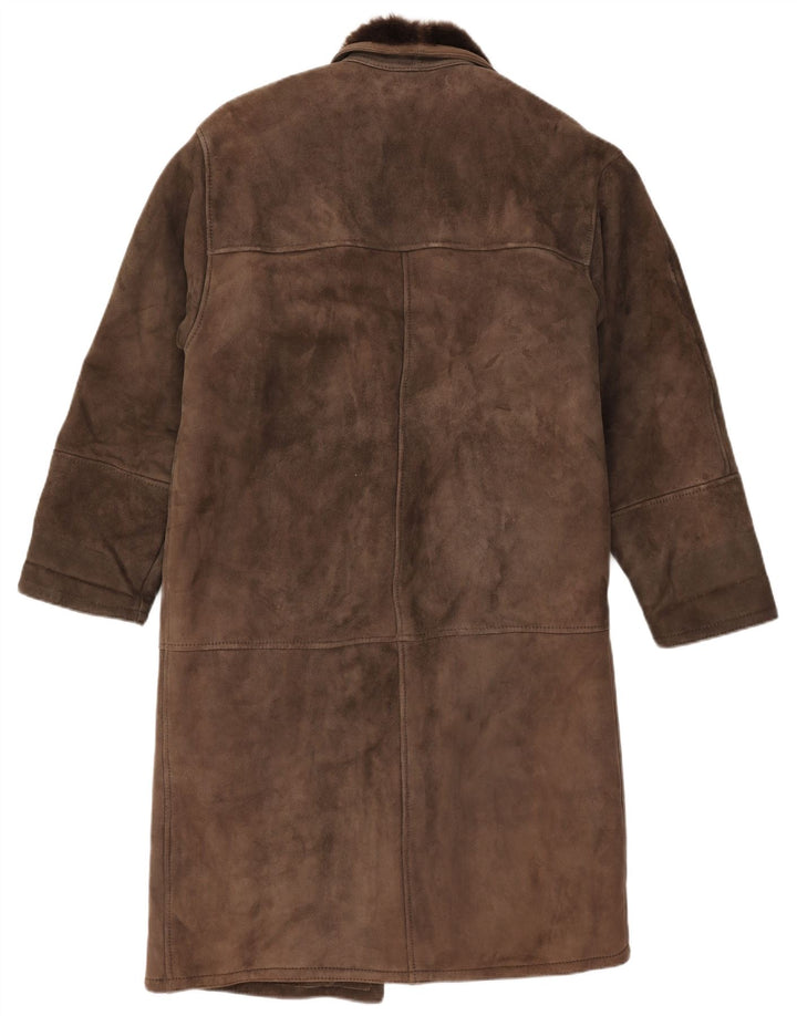 Cappotto in shearling vintage da donna IT 42 Shearling grigio medio