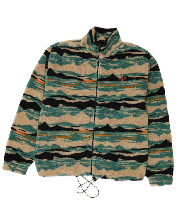 Giacca in pile da uomo Urban Outfitters UK 36 Small Poliestere a righe verdi