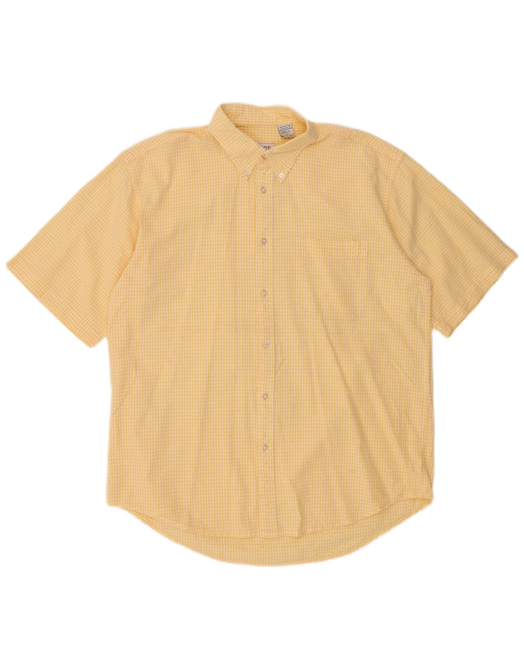 Camicia a maniche corte da uomo IZOD grande in cotone a quadretti giallo