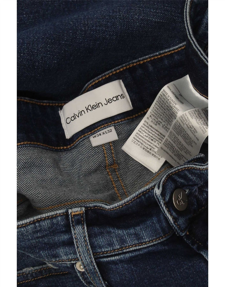 Jeans slim da uomo Calvin Klein W34 L32 cotone blu