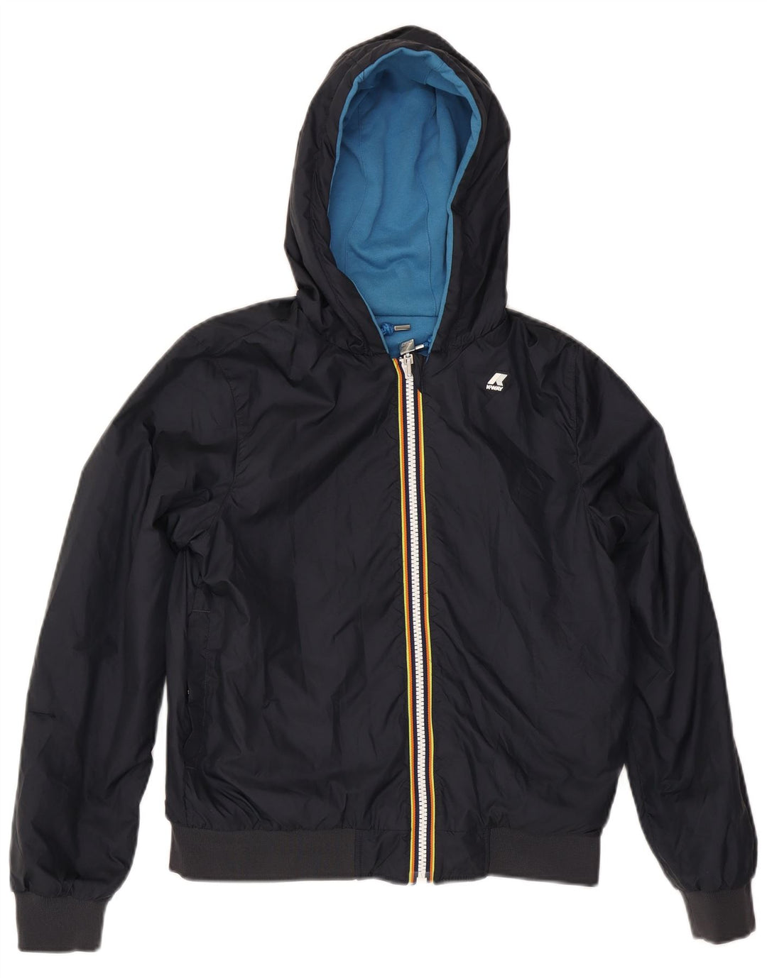 Giacca reversibile con cappuccio da donna K-Way UK 10 Small Blu Navy Cotone