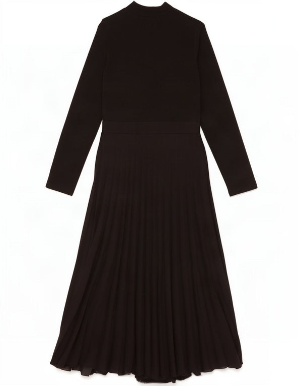 Vestito lungo a maniche lunghe da donna Zara UK 14 grande elastan nero