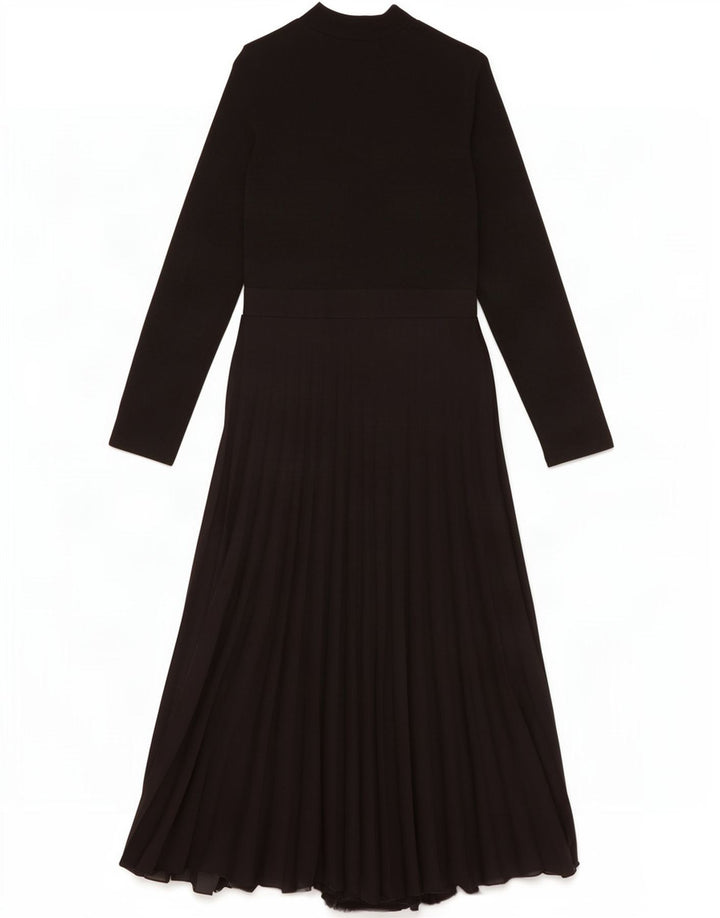 Vestito lungo a maniche lunghe da donna Zara UK 14 grande elastan nero