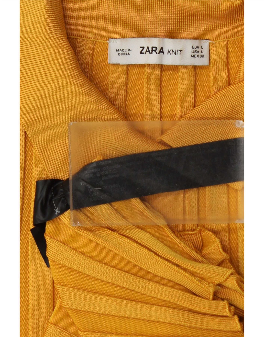 Polo da donna Zara UK 14 grande in viscosa gialla