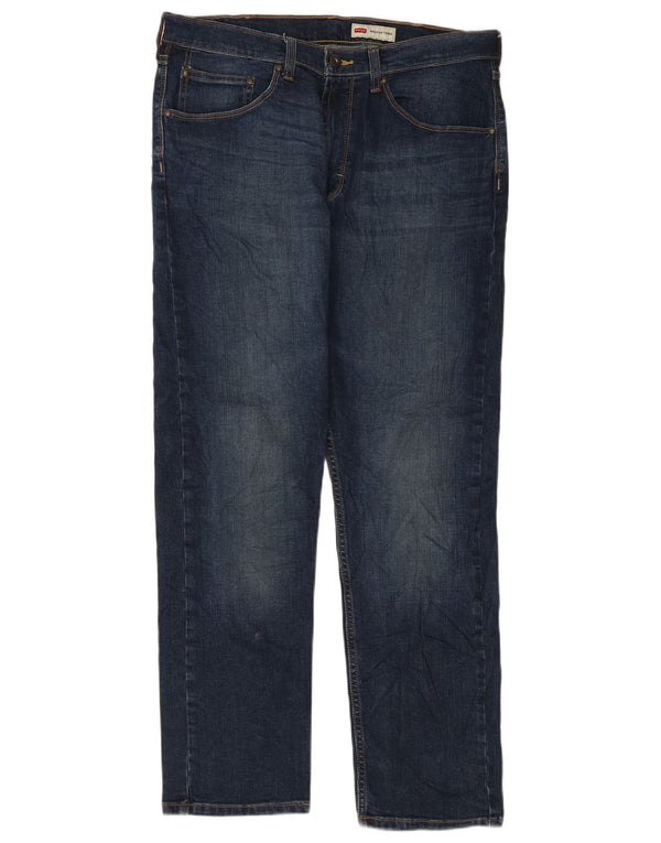 Jeans affusolati regolari da uomo Wrangler W34 L30 cotone blu navy