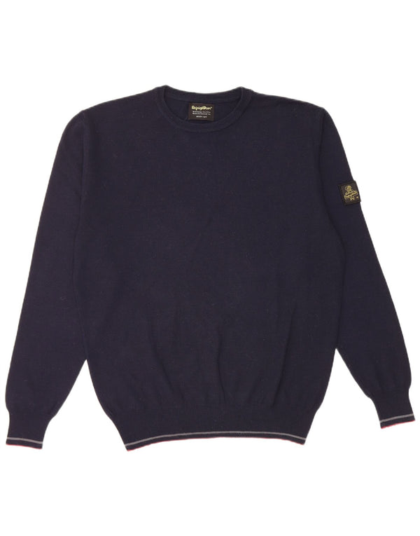 Refrigiwear Maglione girocollo da uomo vestibilità regolare girocollo piccolo blu navy