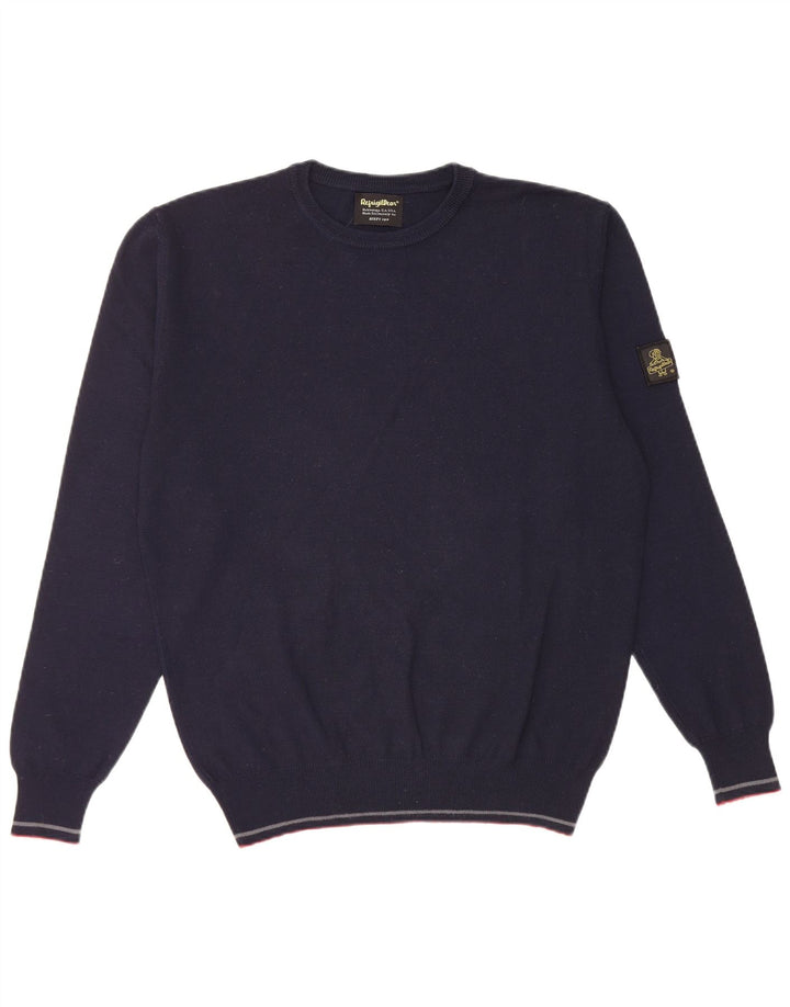 Refrigiwear Maglione girocollo da uomo vestibilità regolare girocollo piccolo blu navy
