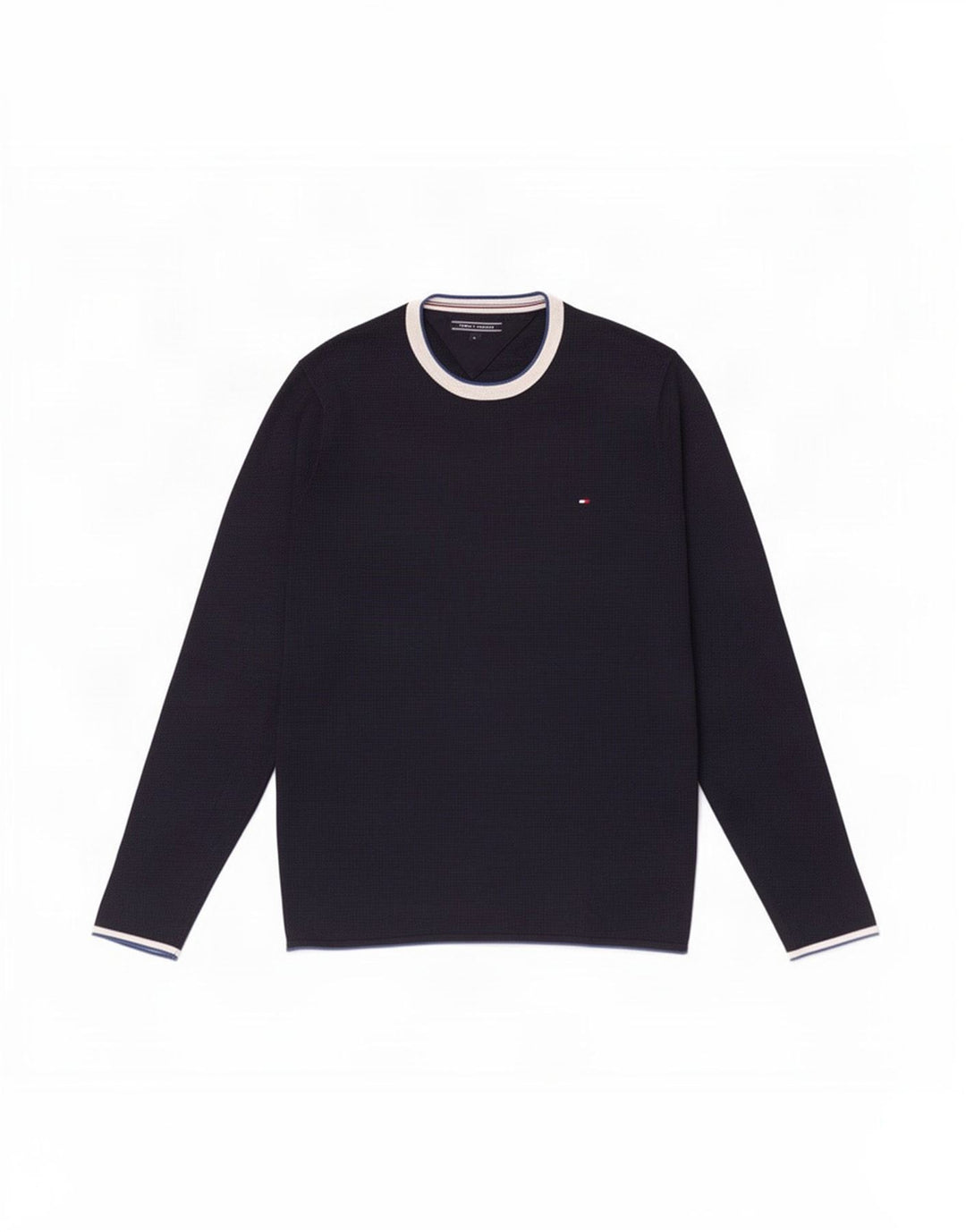 Tommy Hilfiger Uomo Top Manica Lunga Grande Blu Navy Colourblock