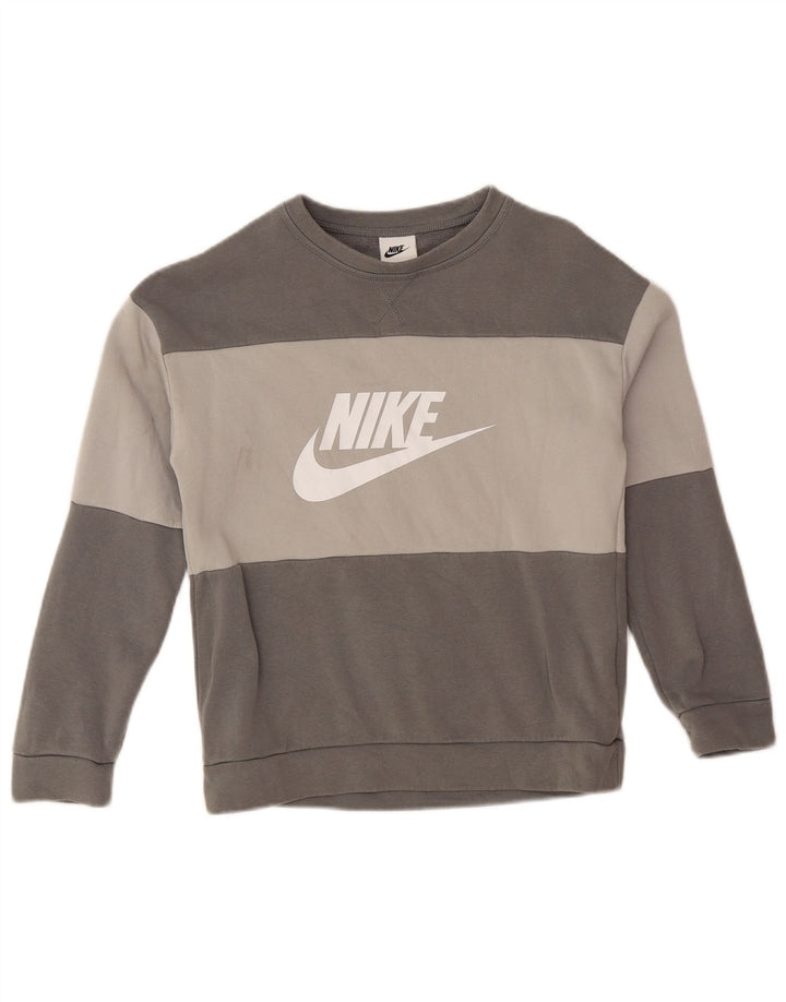Felpa con grafica NIKE per ragazzi, 10-11 anni, color grigio medio