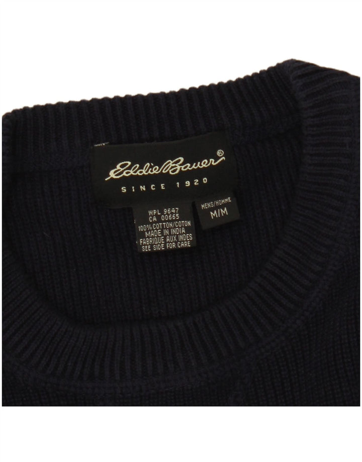 Maglione maglione girocollo da uomo Eddie Bauer in cotone blu navy medio