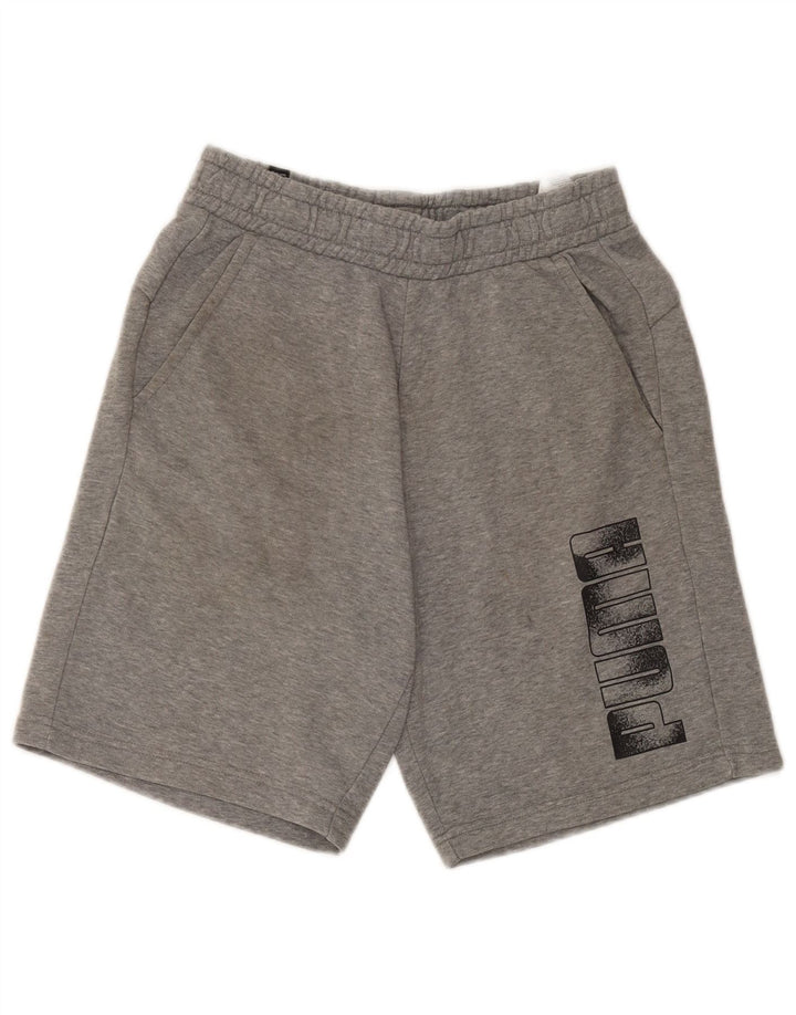 Pantaloncini sportivi grafici da uomo Puma piccoli in cotone chiazzato grigio