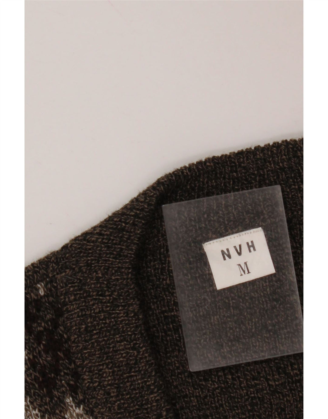 Maglione cardigan senza maniche da uomo VINTAGE marrone medio Fair Isle