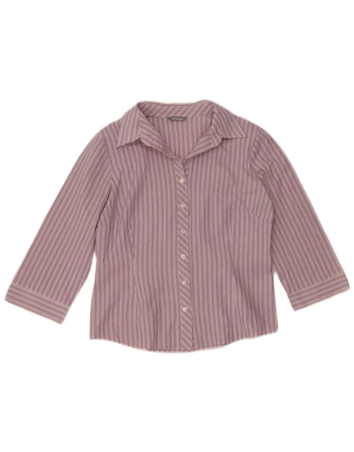Camicia a maniche a 3/4 da donna Marks & Spencer UK 12 a righe multicolori medie