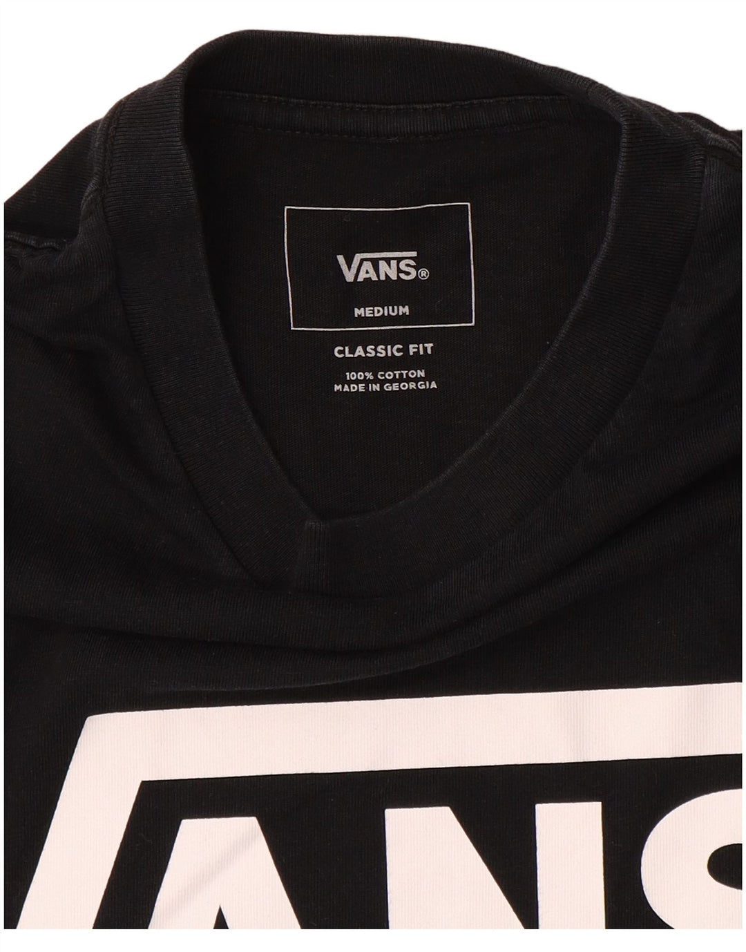 T-shirt grafica da uomo con vestibilità classica Vans, cotone medio nero