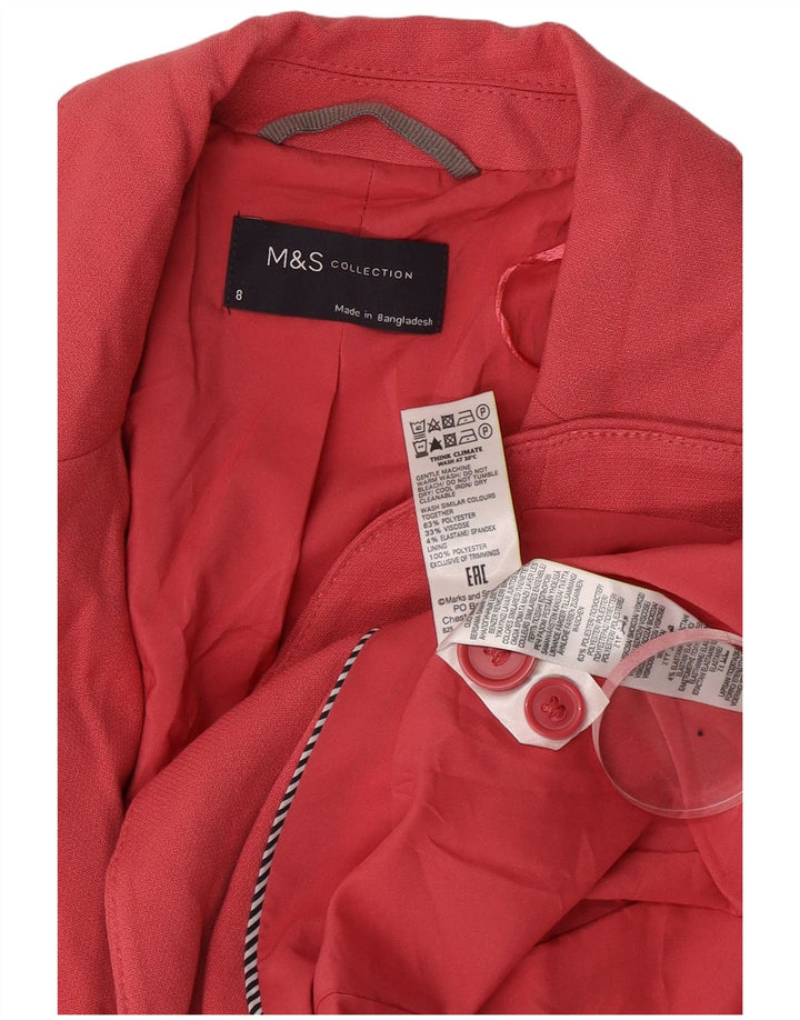 Giacca blazer a 1 bottone Marks & Spencer da donna UK 8 piccola poliestere rosa
