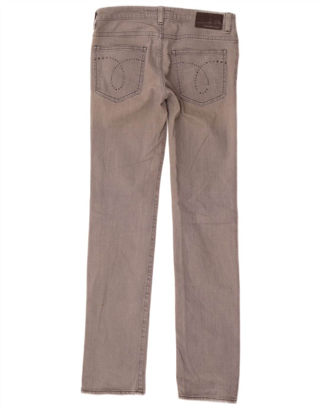 CALVIN KLEIN Jeans dritti da donna W28 L33 cotone grigio
