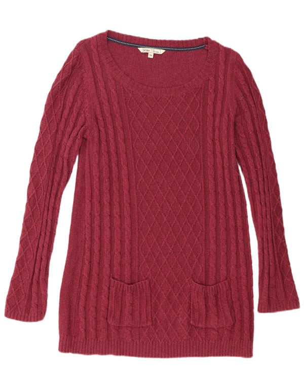 Maglione maglione con scollo a barca da donna Fat Face UK 16 grande cotone marrone