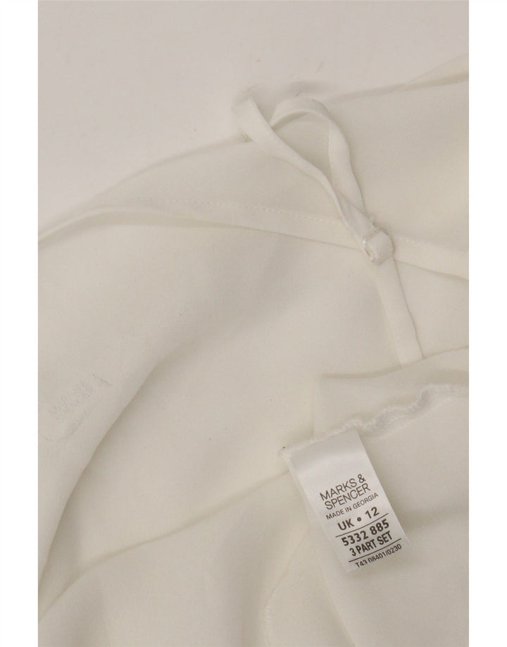 Canottiera trasparente da donna Marks & Spencer UK 12 poliestere bianco medio