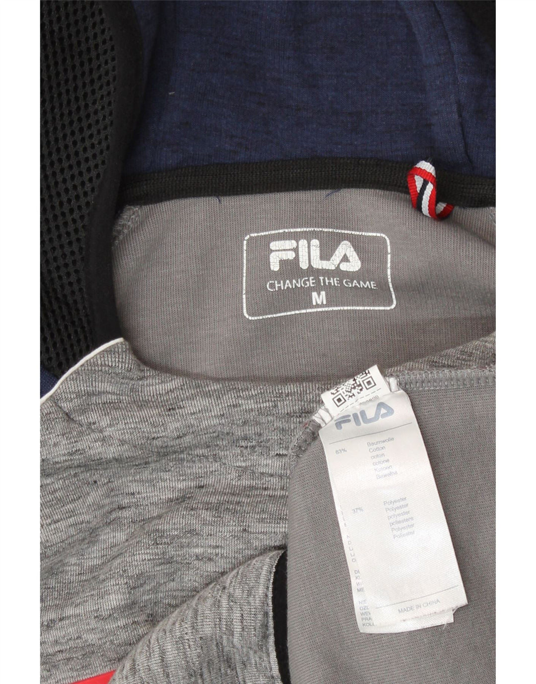 Felpa con cappuccio grafica da uomo Fila in cotone color block grigio medio