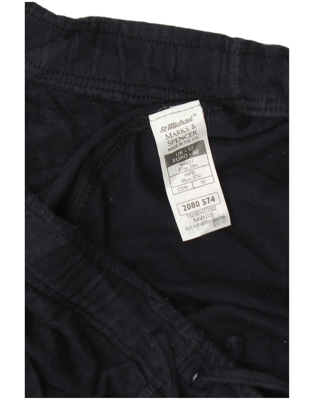 Pantaloncini sportivi da donna Marks & Spencer UK 12 medio cotone blu navy
