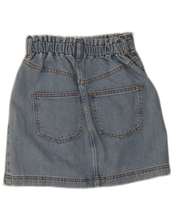 Gonna di jeans a vita alta da donna Topshop UK 8 piccola W24 cotone blu