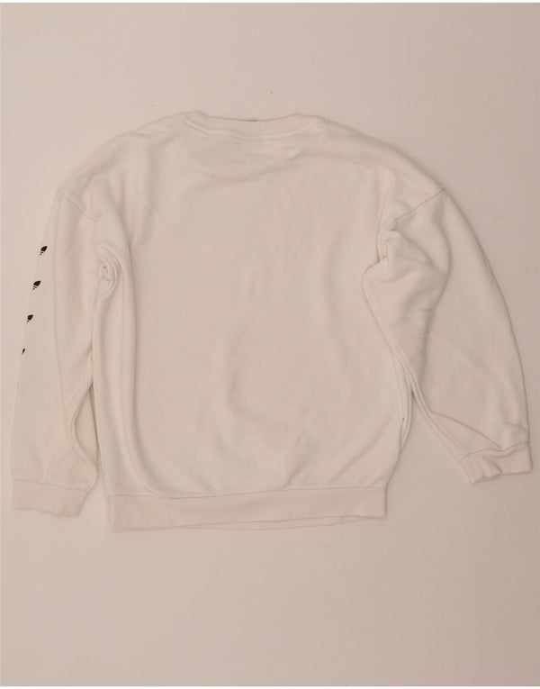 Felpa con grafica oversize da donna ADIDAS UK 8 piccola in cotone bianco