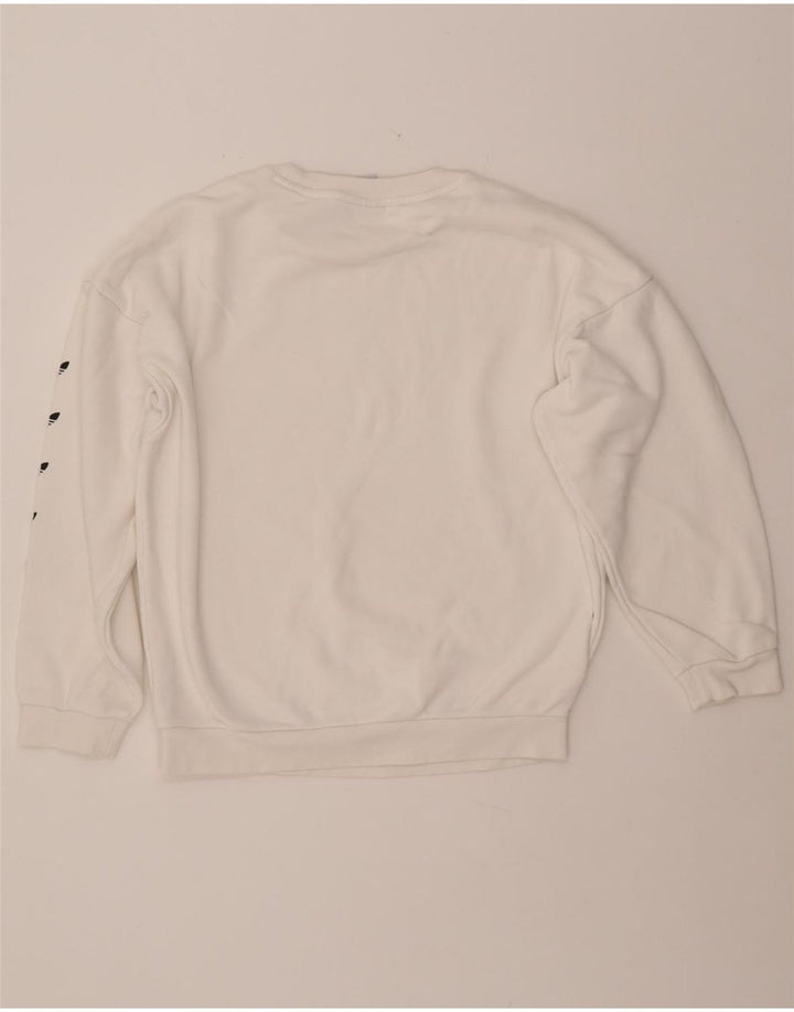 Felpa con grafica oversize da donna ADIDAS UK 8 piccola in cotone bianco