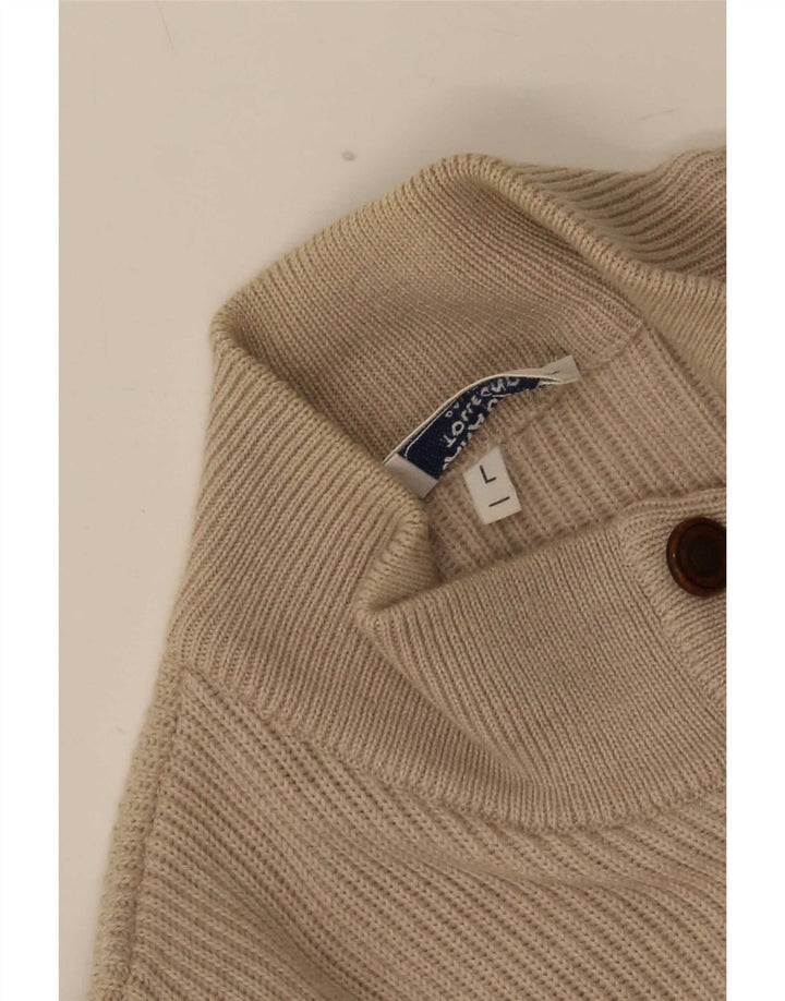 Maglione cardigan da uomo Lana Gatto grande lana beige