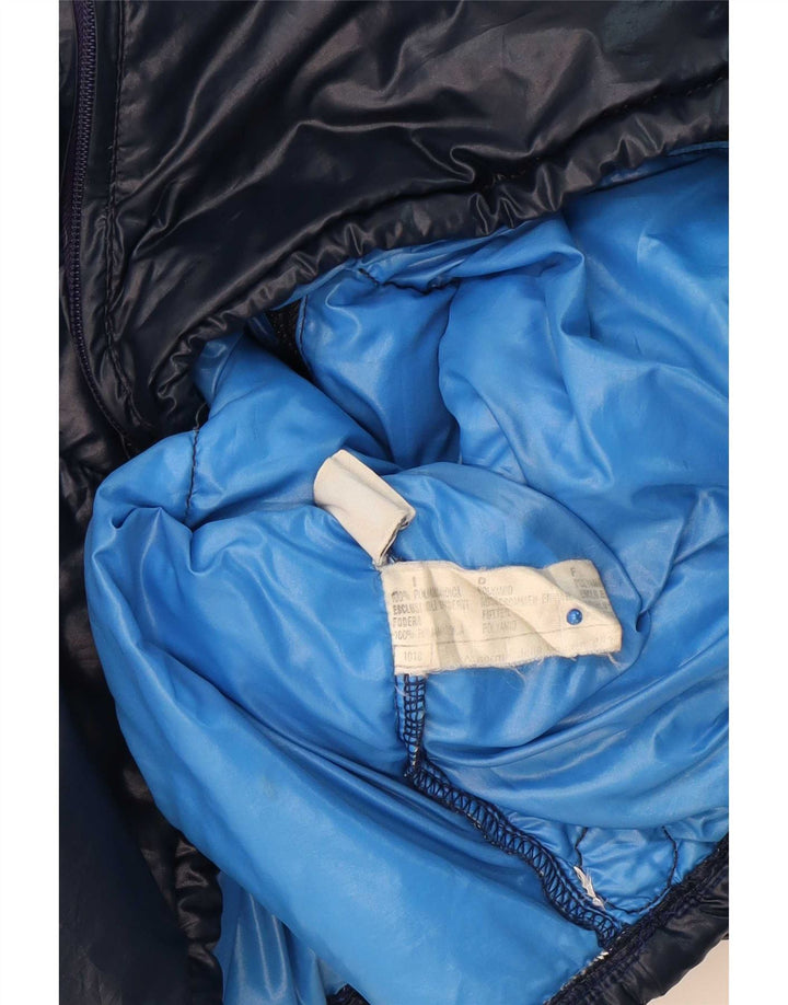 Giacca imbottita con cappuccio da uomo Samas UK 40 Large blu navy in poliammide a blocchi di colore