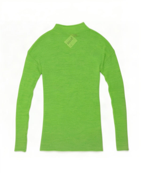 Maglione maglione collo alto da donna Zara UK 10 piccolo acrilico verde