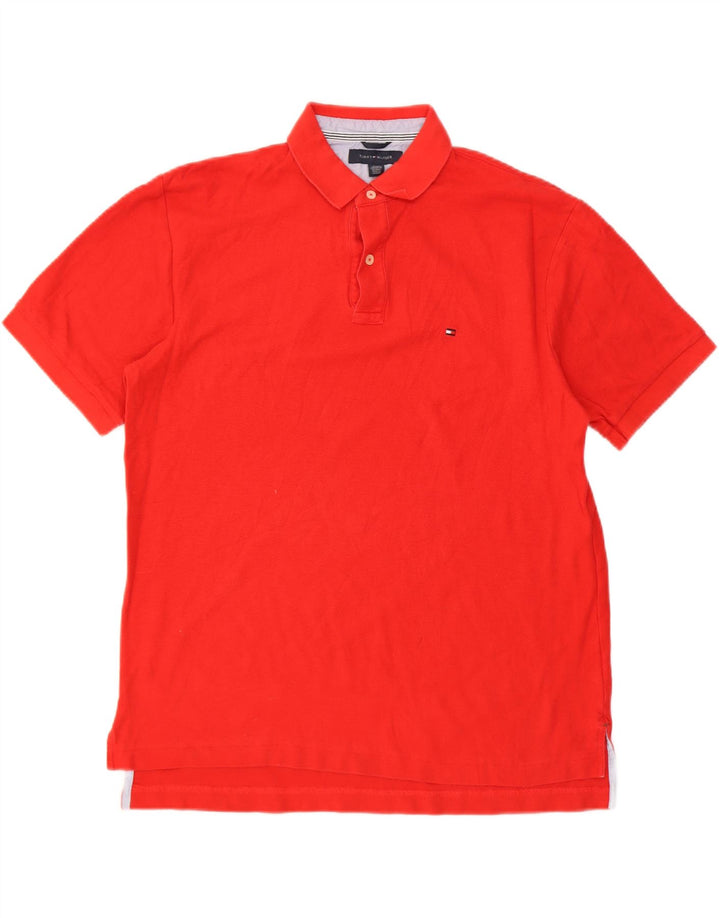 TOMMY HILFIGER Mens Polo Shirt Large Red Cotton Vintage Tommy Hilfiger and Second-Hand Tommy Hilfiger from Messina Hembry 