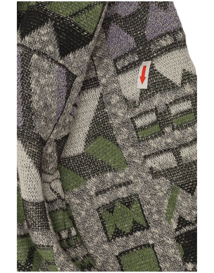 Maglione cardigan da uomo VINTAGE 2XL multicolore geometrico