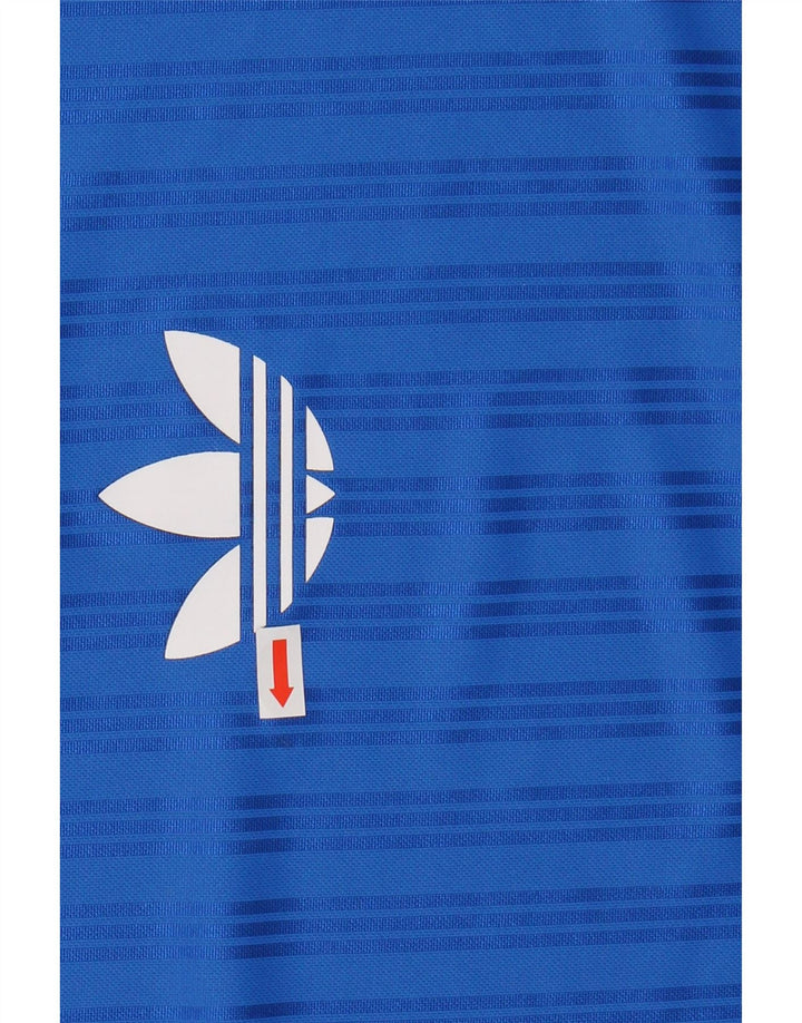 T-shirt grafica da uomo ADIDAS Top in poliestere a righe blu medio