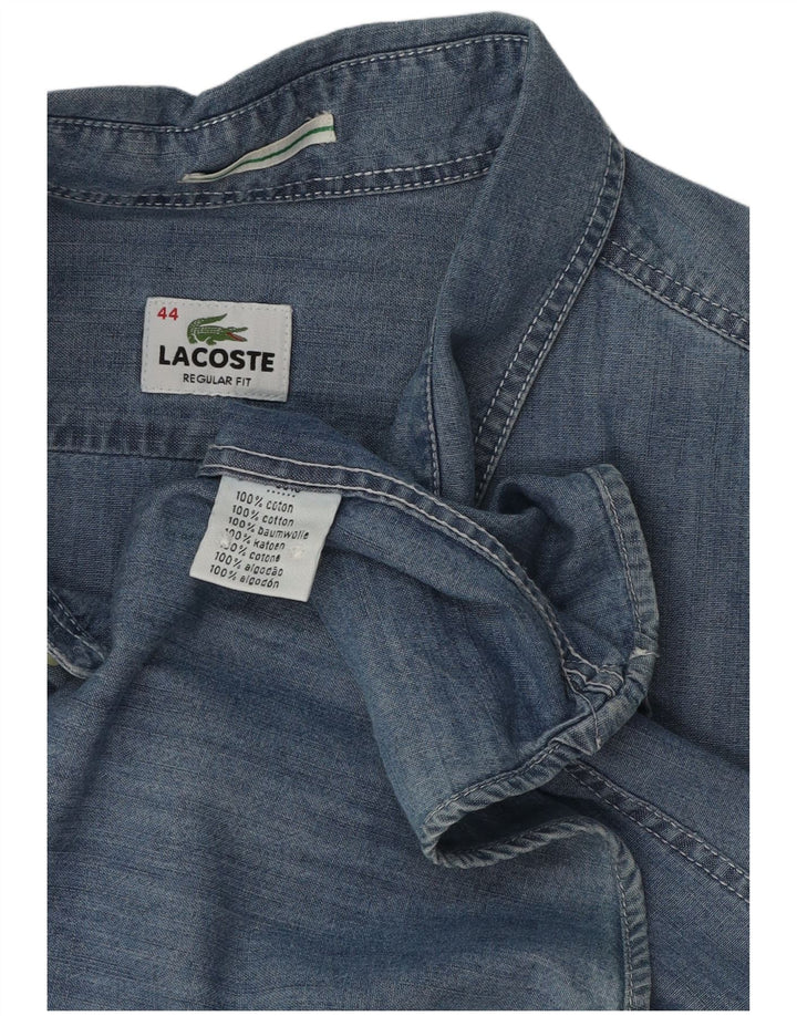 Camicia di jeans vestibilità regolare da uomo Lacoste taglia 44 XL cotone blu