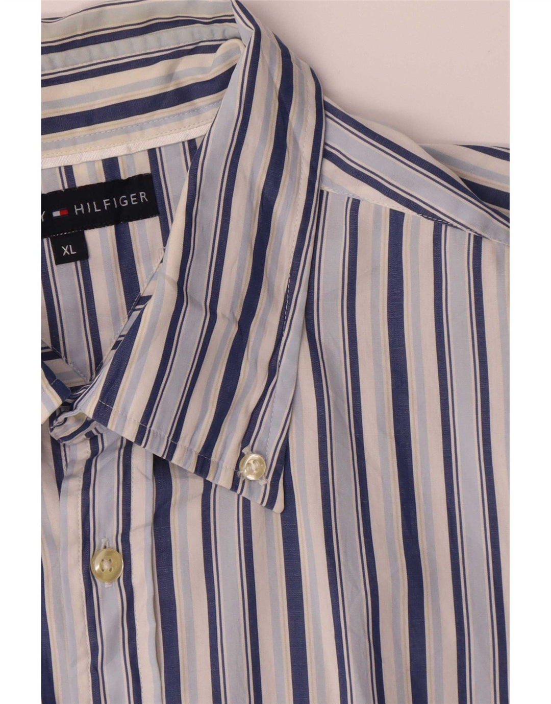 Camicia da uomo Tommy Hilfiger XL in cotone a righe blu