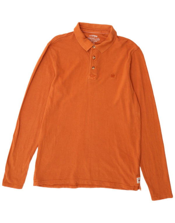 Polo alta da uomo a maniche lunghe Fat Face, grande, in cotone arancione