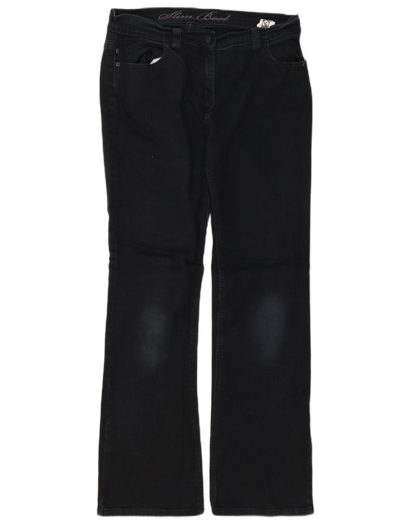 Jeans bootcut slim da donna Marks & Spencer UK 12 medio W32 L30 cotone nero